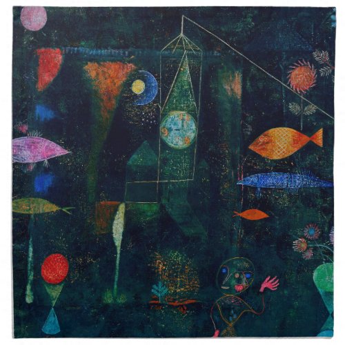 Paul Klee Fish Magic Abstract Painting Graphic Art Cloth Napkin