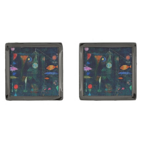 Paul Klee Fish Magic Abstract Painting Graphic Art Cufflinks