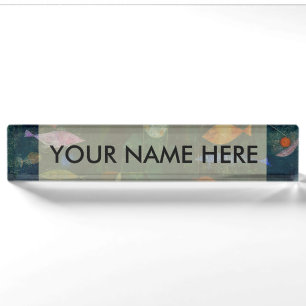 Paul Klee Fish Magic Abstract Painting Graphic Art Desk Name Plate