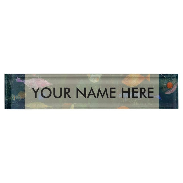 Paul Klee Fish Magic Abstract Painting Graphic Art Desk Name Plate (Front)