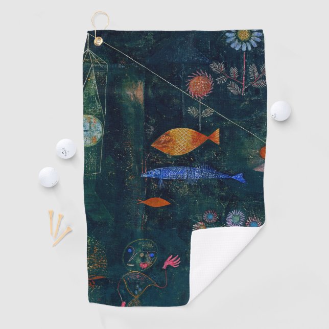Paul Klee Fish Magic Abstract Painting Graphic Art Golf Towel (InSitu)
