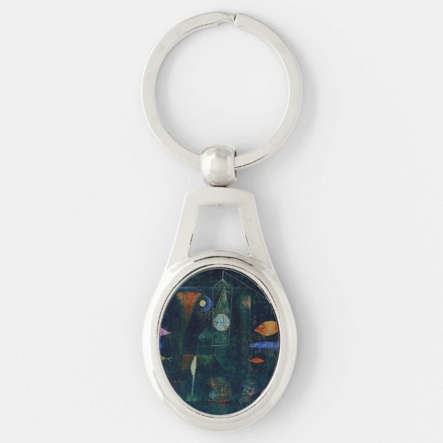 Paul Klee Fish Magic Abstract Painting Graphic Art Keychain (Front)