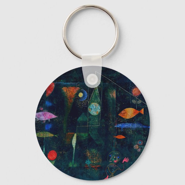 Paul Klee Fish Magic Abstract Painting Graphic Art Keychain (Front)