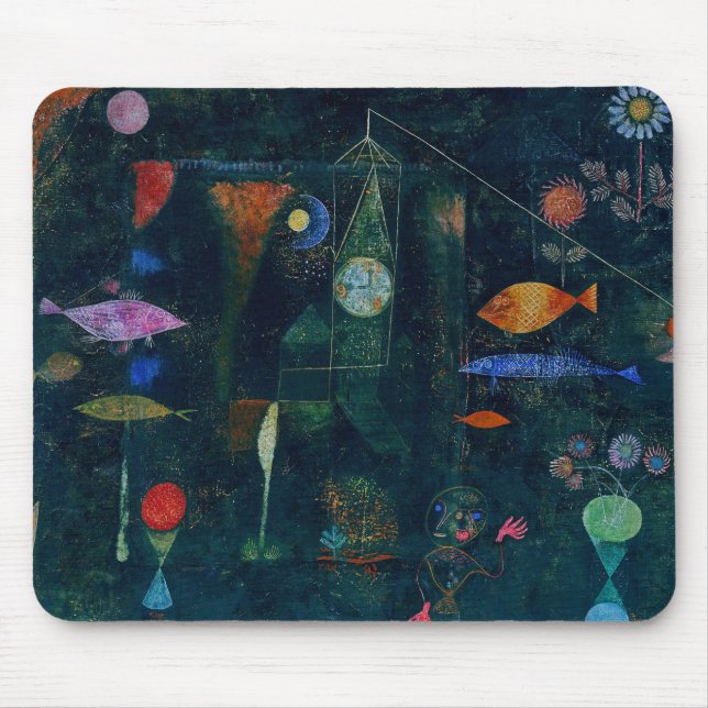 Paul Klee Fish Magic Abstract Painting Graphic Art Mouse Pad (Front)