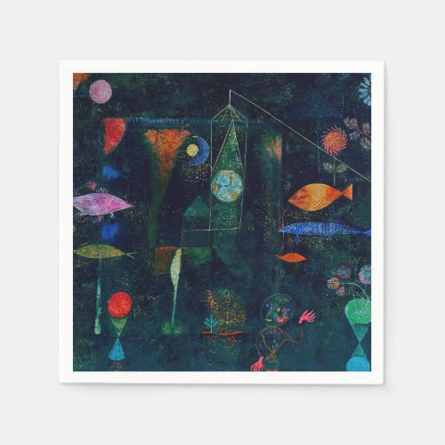 Paul Klee Fish Magic Abstract Painting Graphic Art Napkins