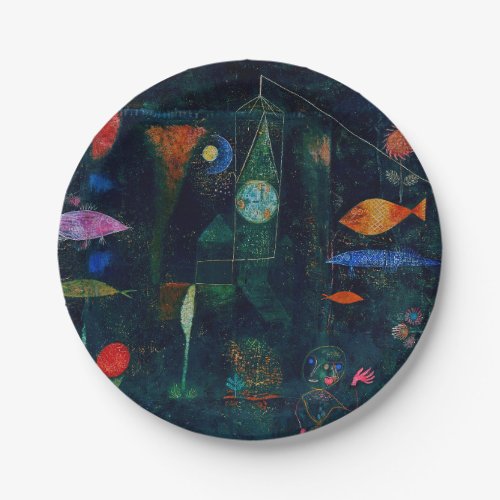 Paul Klee Fish Magic Abstract Painting Graphic Art Paper Plates