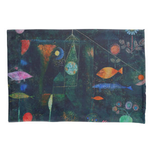 Paul Klee Fish Magic Abstract Painting Graphic Art Pillow Case