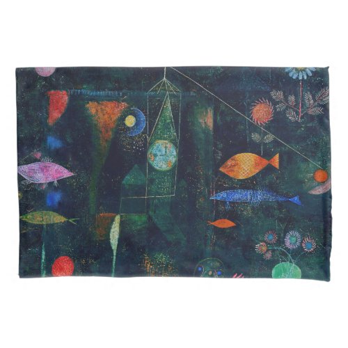 Paul Klee Fish Magic Abstract Painting Graphic Art Pillow Case