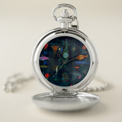 Paul Klee Fish Magic Abstract Painting Graphic Art Pocket Watch