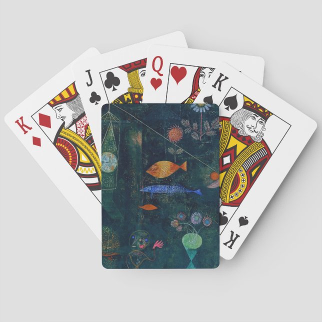 Paul Klee Fish Magic Abstract Painting Graphic Art Poker Cards (Back)