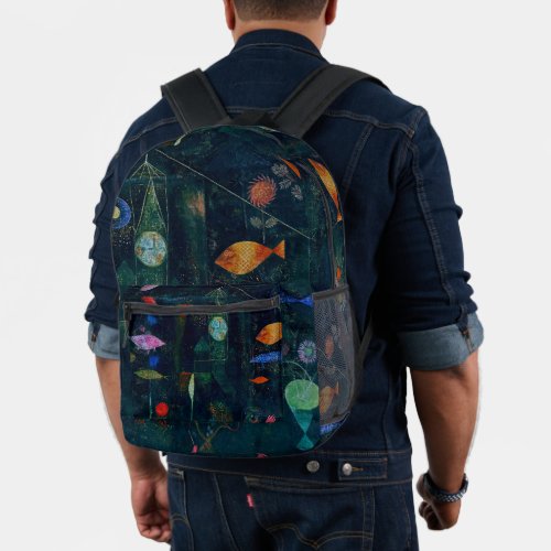 Paul Klee Fish Magic Abstract Painting Graphic Art Printed Backpack