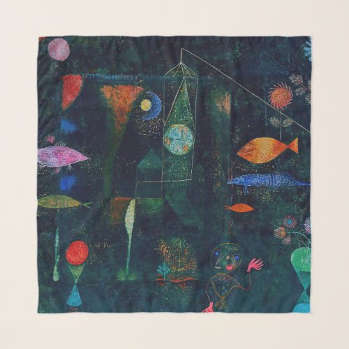 Paul Klee Fish Magic Abstract Painting Graphic Art Scarf