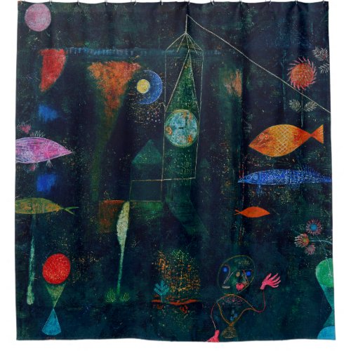 Paul Klee Fish Magic Abstract Painting Graphic Art Shower Curtain