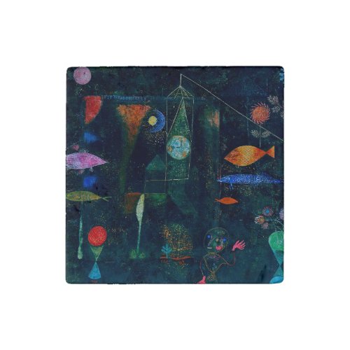 Paul Klee Fish Magic Abstract Painting Graphic Art Stone Magnet