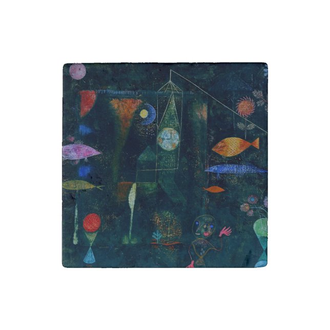 Paul Klee Fish Magic Abstract Painting Graphic Art Stone Magnet (Fourth Magnet)