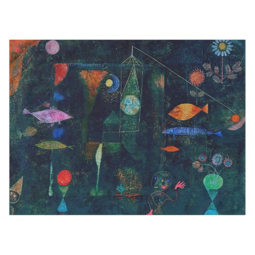 Paul Klee Fish Magic Abstract Painting Graphic Art Tablecloth