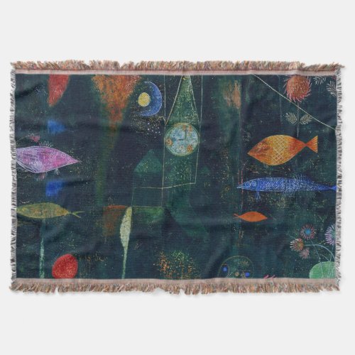 Paul Klee Fish Magic Abstract Painting Graphic Art Throw Blanket