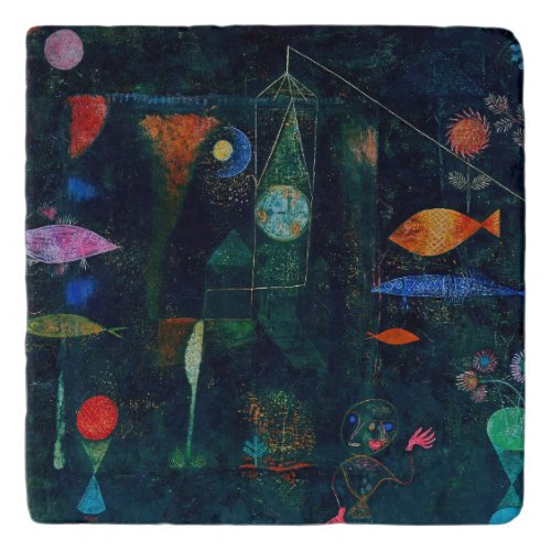 Paul Klee Fish Magic Abstract Painting Graphic Art Trivet