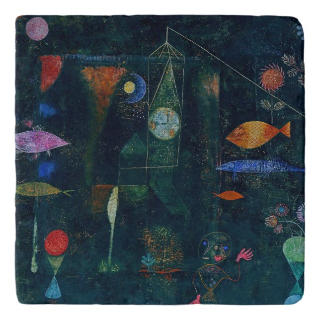 Paul Klee Fish Magic Abstract Painting Graphic Art Trivet (Front)