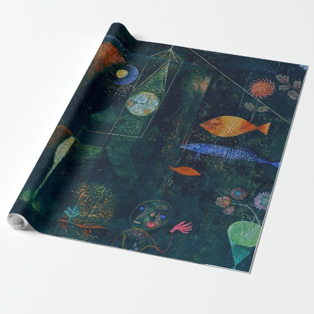 Paul Klee Fish Magic Abstract Painting Graphic Art Wrapping Paper (Unrolled)