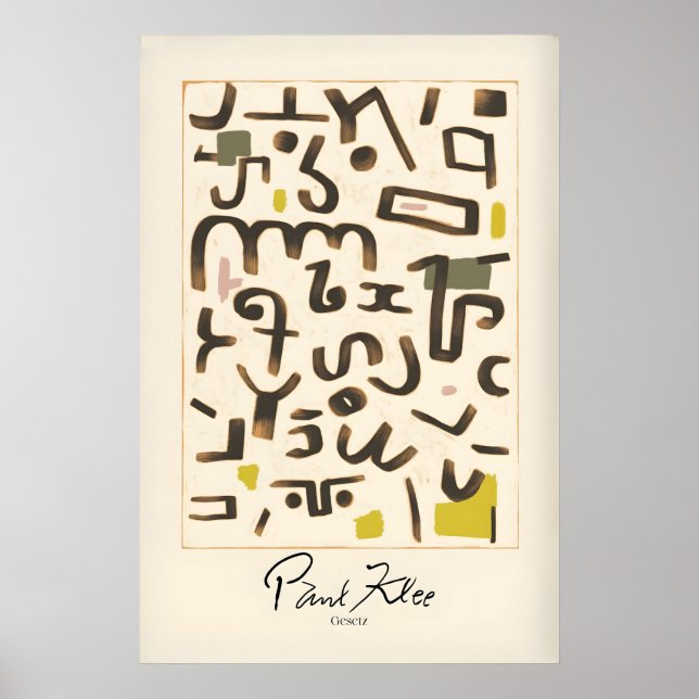 Paul Klee Gesetz Abstract Symbols Modern Art Print (Front)