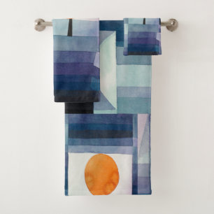 Paul Klee Harbinger of Autumn Blue Modern Abstract Bath Towel Set
