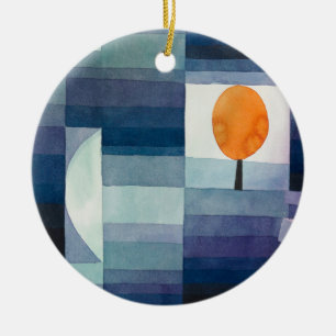 Paul Klee Harbinger of Autumn Blue Modern Abstract Ceramic Ornament