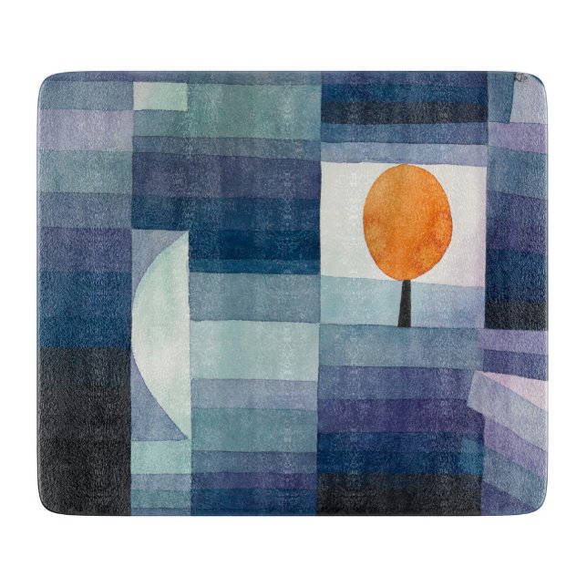 Paul Klee Harbinger of Autumn Blue Modern Abstract Cutting Board (Front)