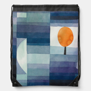 Paul Klee Harbinger of Autumn Blue Modern Abstract Drawstring Bag