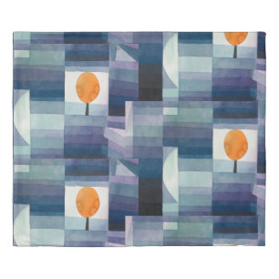 Paul Klee Harbinger of Autumn Blue Modern Abstract Duvet Cover