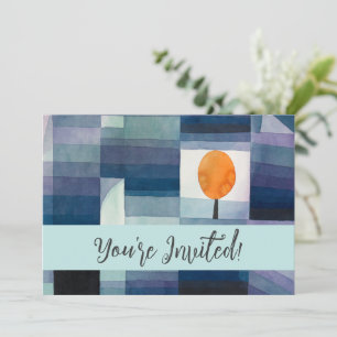 Paul Klee Harbinger of Autumn Blue Modern Abstract Invitation