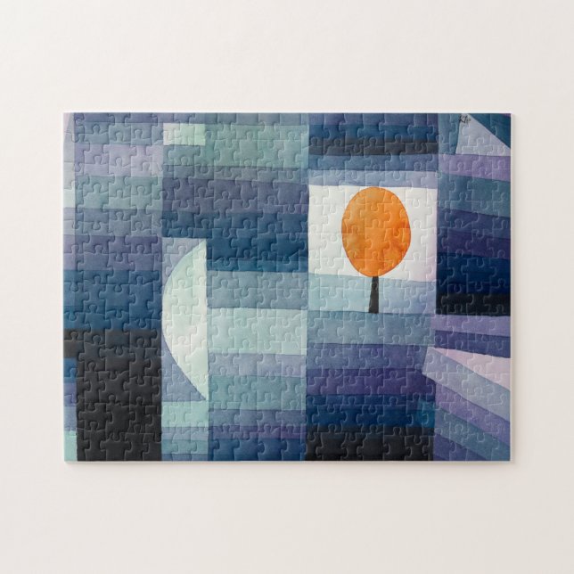 Paul Klee Harbinger of Autumn Blue Modern Abstract Jigsaw Puzzle (Horizontal)