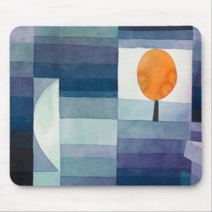 Paul Klee Harbinger of Autumn Blue Modern Abstract Mouse Pad
