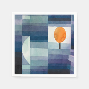 Paul Klee Harbinger of Autumn Blue Modern Abstract Napkins