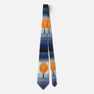Paul Klee Harbinger of Autumn Blue Modern Abstract Neck Tie