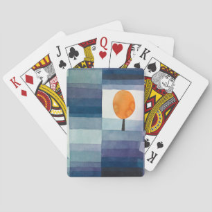 Paul Klee Harbinger of Autumn Blue Modern Abstract Poker Cards