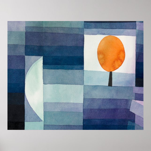 Paul Klee Harbinger of Autumn Blue Modern Abstract Poster (Front)