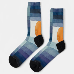 Paul Klee Harbinger of Autumn Blue Modern Abstract Socks