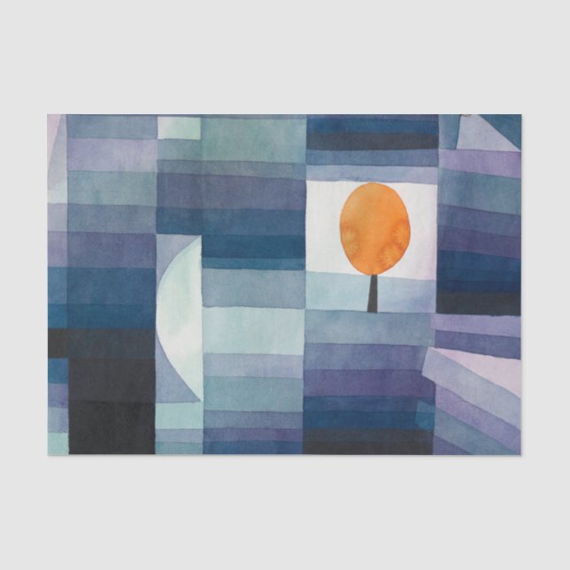 Paul Klee Harbinger of Autumn Blue Modern Abstract Tissue Paper (Front)