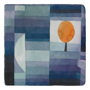 Paul Klee Harbinger of Autumn Blue Modern Abstract Trivet