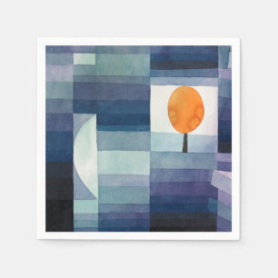 Paul Klee Harbinger of Autumn. Geometric blue fall Napkins