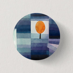 Paul Klee Harbinger of Autumn. Vintage blue art Button