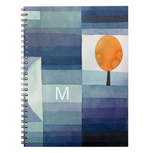 Paul Klee Harbinger of Autumn Vintage blue art  Notebook