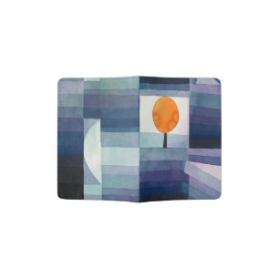 Paul Klee Harbinger of Autumn. Vintage blue art Passport Holder