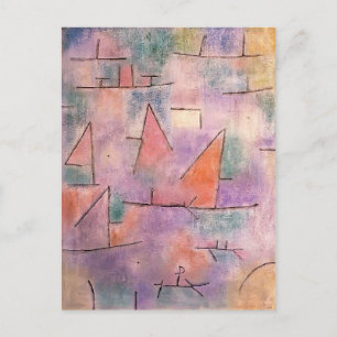 Paul Klee- Harbour with sailing ships Postcard
