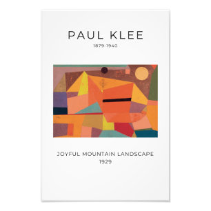 Paul Klee, Joyful Mountain Landscape, Abstract Art Photo Print