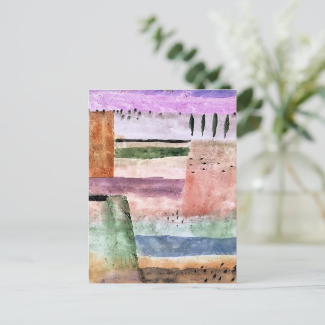Paul Klee, Landscape with Poplars, Postcard (Standing Front)