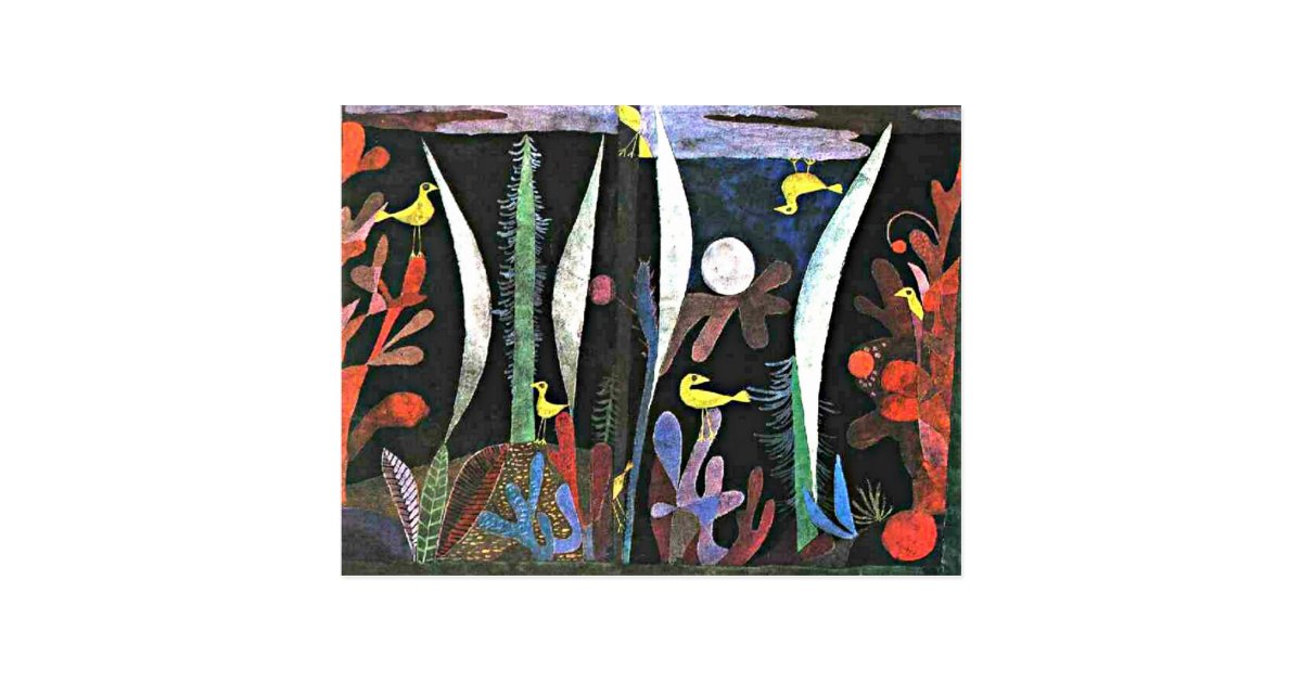 Paul Klee Landscape With Yellow Birds Painting Postcard