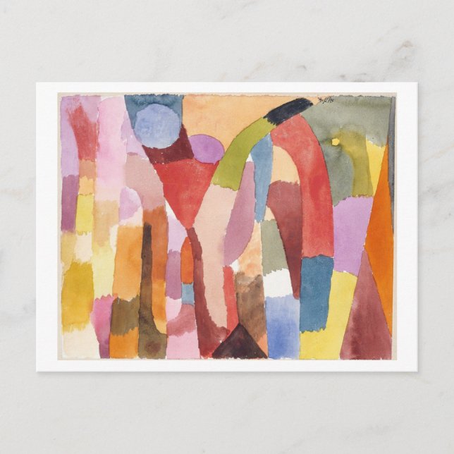 Paul Klee Painting "Movement of Vaulted Chambers" Postcard (Front)