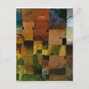 Paul Klee: Red and White Domes Postcard
